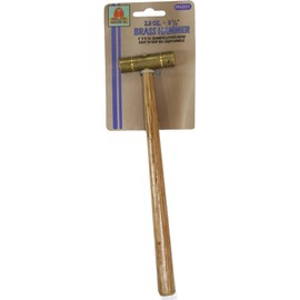 BENCH WIZARD Brass Mallet | Double-Sided 1/2" (1.3 cm) Striking Surface | 8-5/8" (21.9 cm) Wooden Handle | 2" (5.1 cm) Brass Head | Safe for Precious Metals | Ideal for Jewelers