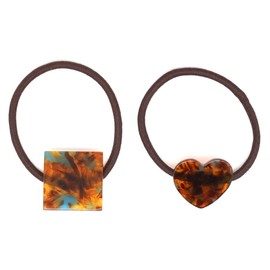 Aceti Hair Elastic Square, Heart (Tortoise Shell Multi)