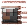 Xumann Smokey Eyeshadow Palette, 10 Eye Shadow Shades Grey Eyeshadow
