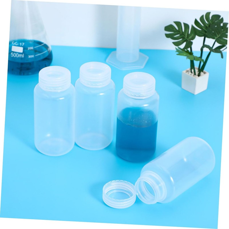 ABOOFAN 8Pcs Transparent Leakproof Plastic Reagent Bottles Caps for Lab