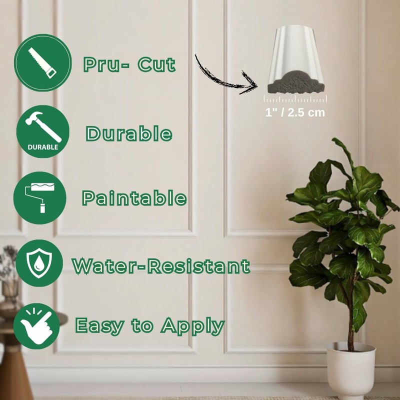 Peel and Stick Wall Molding Kit – Pre Cut Wainscoting