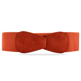 Van Der Rich ® Stretch Elastic Obi Belt Width 7 cm Women (Orange, TU)