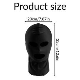 Tabanzhe Unisex Full Cover Hood Mask-2PCS Opened Mouth Show Eyes Face Mask Unisex Elastic Cosplay Costume Head Mask for Couple Games Party Role Playing Carnival Night