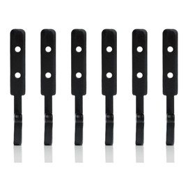 Fayesia Living Black Wall Hooks for Hanging - Blacksmith Handmade Wrought Iron Coat Hooks Wall Mounted - Door Hooks for Keys, Hats, Towels etc. - Kitchen, Bathroom, Hallway - Set of 6