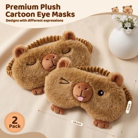 Capybara Cute Sleep Eye Mask for Girls, Boys, 2 Pack