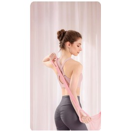 Stretch Band for Exercise, Resistance Band for Arm, Back & Shoulder, Elastic Rope for Yoga Pilates, Foot & Leg Stretcher, Hand Exerciser, Physical Therapy, Flexibility, Home Gym Workout (Pink)
