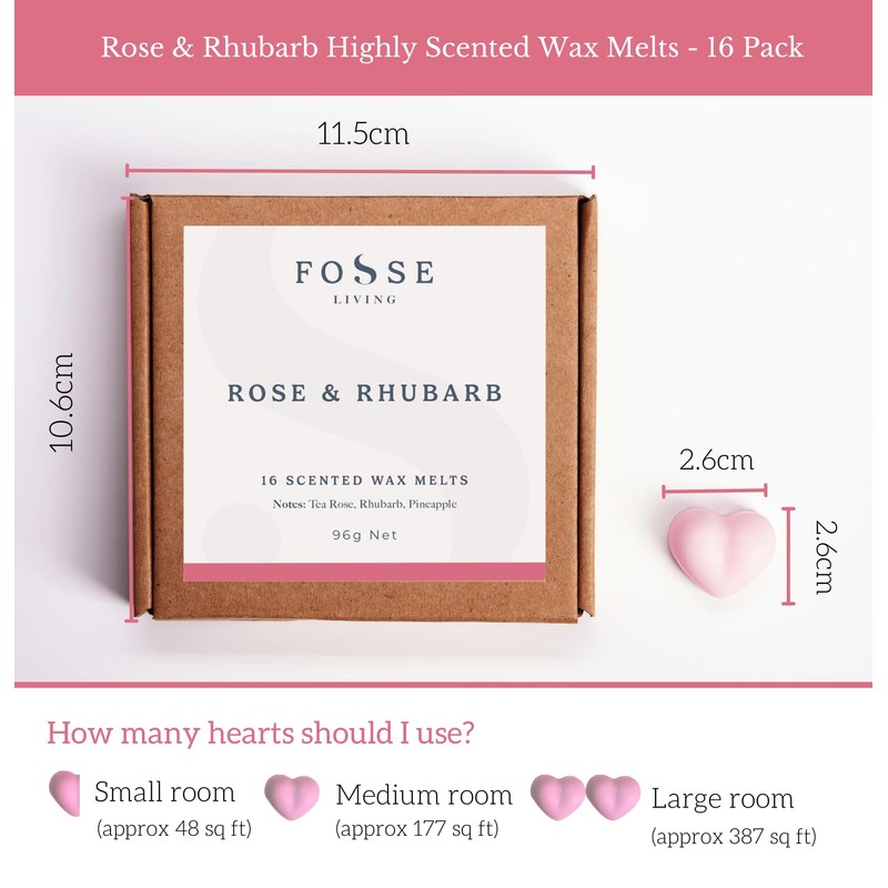 Rose & Rhubarb Strong Scented Wax Melts 16 Pack -
