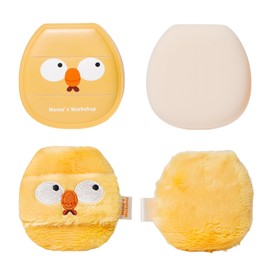 Momo's Workshop Cute Makeup Puff Set, Makeup Sponge + Powder Puff Quick Makeup, Storage Case + 2p Yellow