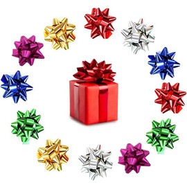 14 Pcs Small Star Bows for Gift Wrapping and Presents,Multiple coClour Christmas Bows,for Parties, Birthdays, Weddings or Other Holidays
