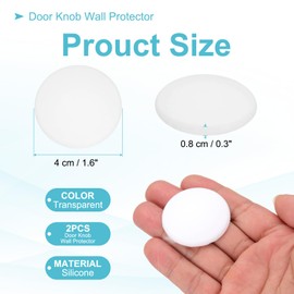 PATIKIL 1.6 Inch Door Stoppers for Wall Protector, 2 Pcs Silicone Door Knob Bumpers Strong Adhesive Round Wall Shield Cushion for Doors Handle Cabinet Furniture, White