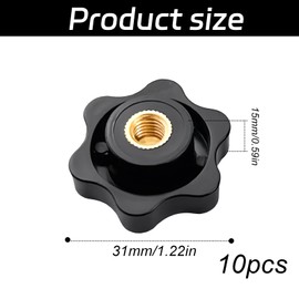 10 Pcs M8 Nuts,M8 Clamping Knob,Knobs Grip Nut Plastic Wing Nuts,Star Shaped Knob Thumb Bolts Thread for Machine Tools,Fitness Equipment