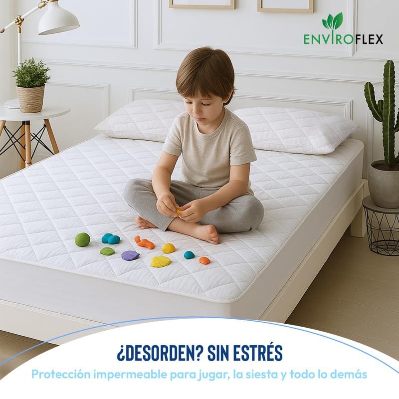 Enviroflex Quilted Mattress Topper Universal Comfort with Waterproof Protection Extra