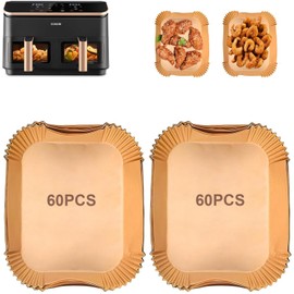 Pack of 120 Airfryer Baking Paper for Cosori Hot Air Fryer 8.5 L, Baking Paper for Hot Air Fryer for Cosori Dual Zone Air Fryer 8.5 L, Cookwise 9 L, Airfryer Accessories Air Fryer Accessories