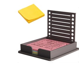 Lymizhuo Sticky Note Holder Compatible with Post It Notes - 3x3 Inch Self-Sticky Notepad Maker with Stencil Template, Desktop Organizer for Office, Home & School Supplies (Black)