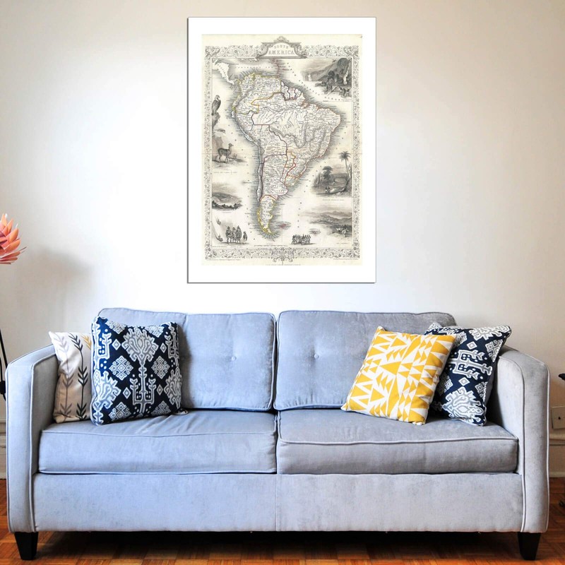 Spiffing Prints Tallis Map of South America 1850