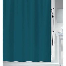 Spirella Primo Anti-Mould Shower Curtain - Anti-Bacterial, Washable, Waterproof - Polyester, 240 x 180 cm, Petrol