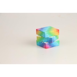 Mosaic 3x3 Speed Cube, UV Printing Cube Magic Cube Educational Puzzles Toys for Kids,Beginners and Adults (Stickerless) Rainbow