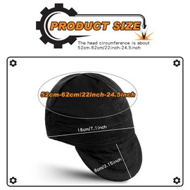 3 Pcs Welding Caps Welding Hats for Men Flame Resistant Cotton Welders Caps Mesh Inside Liner Welding Helmet Beanie Elastic Low Crown Hat for Electrician Gas Station (Solid Color Style)