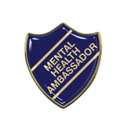 Capricornone Mental Health Ambassador Gel Domed Blue School Shield Badge