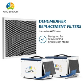 Argendon Filter Replacement, MERV-1 Filter Replacement Set for Crawl Space & Basement Dehumidifier Shield 35P & Shield 35M(4 Pack)