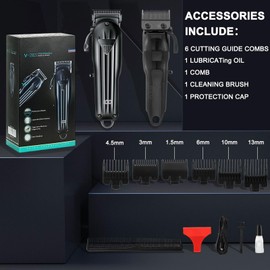 Hair Clippers for Men Professional, Rechargeable Cordless Hair Clippers for Men, Haircutting Kit with 6 Coded Guide Combs, Home Haircut with LED Display, Mens Gifts