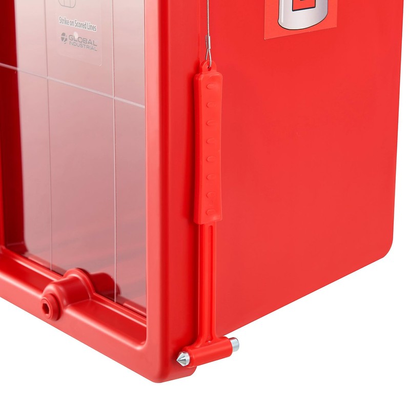 Global Industrial Fire Extinguisher Cabinet, Plastic, Fits 20 lbs., Red