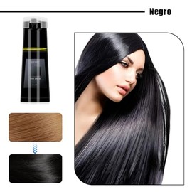 Hair Dye Shampoo 3 en 1 200ml Cobertura Canas Hombre Mujer Negro