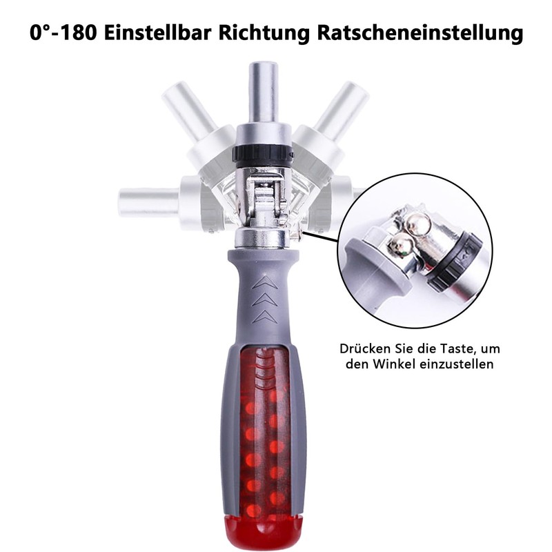 ANBOO Ratchet Screwdriver 10-in-1 Multibit Screwdriver Multitool Angle Adjustable Screwdriver