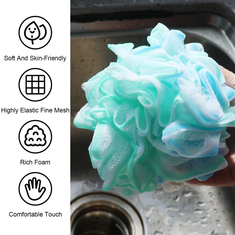 Pack of 3 bath sponge, shower sponge, loofah sponge, exfoliating