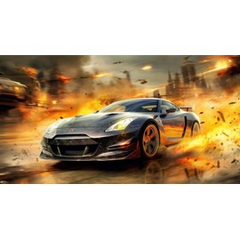 MaiYiYi Top Sports Car Crystal Diamond Embroidery Set, 5D Full Round Drill Racing Car Diamond Painting Kit, Sport Cars Diamond Painting Dots Art for Adults Beginners Wall Decor (30X40 CM)