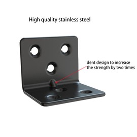 Black Stainless Steel Shelf Bracket,Joint Right Angle Bracket,L Shape Heavy Duty Metal Corner Brace Shelf Supporter for Wood Aufuga (Black_1.5x1.2x1.2inch, 16pcs)
