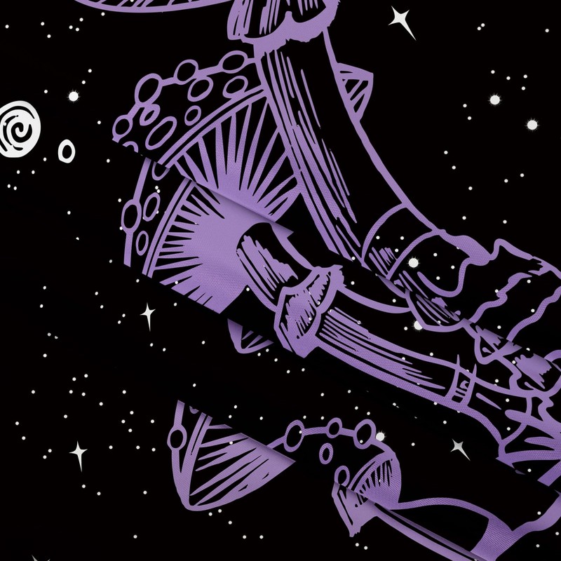 SCECALA Purple Mushroom Tapestry Boho Mandala Pattern with Purple Mushroom