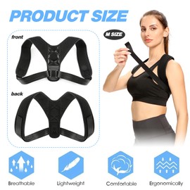 Back Straightener, Posture Corrector for Men & Women, Adjustable UpperBack Brace Elastic Posture Trainer, Back Support to Relieve Neck Shoulder Scoliosis Pain, Prevent and Improve Hunchback, M