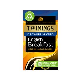 Twinings English Breakfast Decaf Tea | Golden, Well Rounded & Full Bodied Decaffeinated Black Tea | 40 Biodegradable Tea Bags