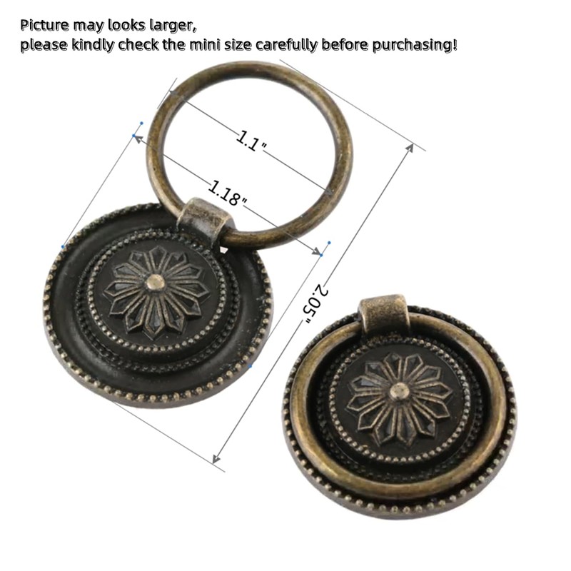 dophee 2Pcs Small Vintage Style Cabinet Drawer Handle Knob Antique