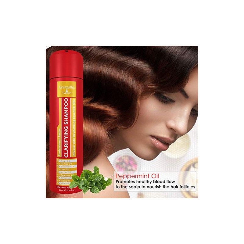 Arvazallia Clarifying Shampoo Infused with Revitalizing Essential Oils - Professional-Grade