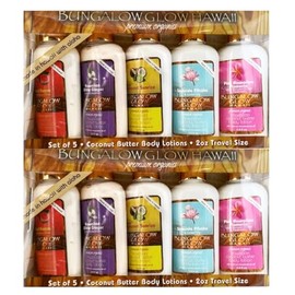 Bubble Shack Hawaii Bungalow Glow Premium Organics 5 Pack Coconut Butter Body Lotion 2 Oz -pack of 2
