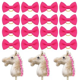 Hobby Horse Pack of 16 Bows with Rubber Bands, Pet Bows Accessories for Horse Long Hair Pet Dogs Cats Puppies