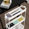 SPACELEAD Slim Storage Cart 4 Tier,Bathroom Organizer Rolling Utility, Mobile