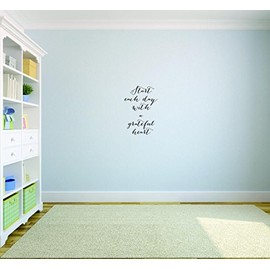 Start Each Day with A Grateful Girls Love Beautiful Crown Prince Unicorns Royalty Sweet Dreams Decorating Holiday Gift Ideas Girl Boy Bedroom Wall Decal Sticker - Size: 12 Inch x 22 Inch