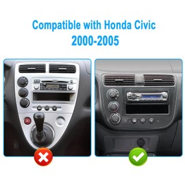 Car Radio for Honda Civic 2000 2001 2002 2003 2004 2005 with Wireless CarPlay Android Auto, 9" Touchscreen Android Car Stereo Bluetooth GPS Navigation HiFi Backup Camera Mirror Link Mic, 2G+32G
