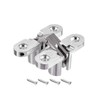 sourcing map 2pcs Invisible Concealed Cross Hinges Wooden Doors, Zinc