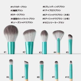 Derpilo Makeup Brushes Set of 10 Makeup Brushes with Makeup Pouch, Storage, Portable, Premium Wood Handle, High Quality Fiber Bristles, Ultra Soft, Multi-functional Makeup Brush, Eye Shadow Brush,