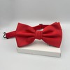 BEWDIO Adjustable Red Bow Ties for Men, Solid Color Pre-Tied