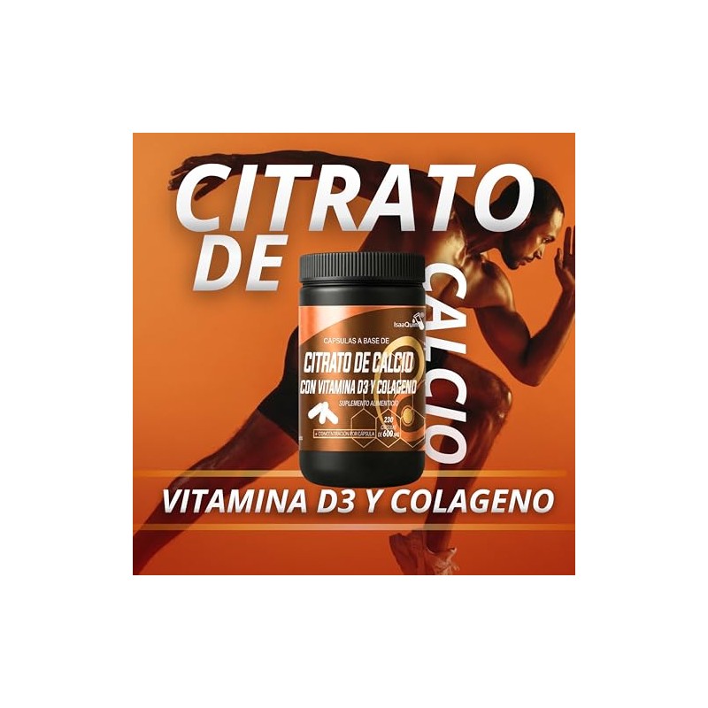 Citrato Calcio Vitamina Colágeno Hidrolizado 600 Por Cápsula 230 Cápsulas