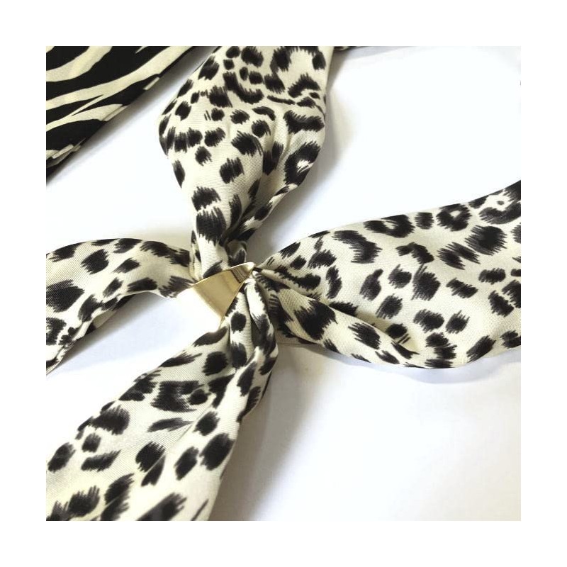 D Plus Arts Scarf with Ring, Stylish, Animal Pattern, leopard