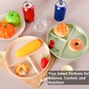 Ezranova 2 pcs Divided Dinner Plates,Reusable Plastic Divider Plates,Unbreakable Divided