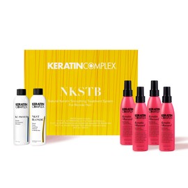 Keratin Complex NKSTB Natural Keratin Smoothing Treatment System for Blonde Hair System Try-Me Kit, 4 fl oz each. Includes (1) KC PRIMER, (1) NKSTB, (4) Keratin Obsessed Multi-Benefit Treatment Spray