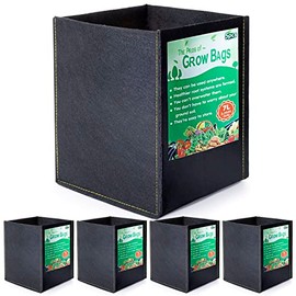 Growerz GrowPotz 7 Litre Square Grow Bags (Pack of 5)
