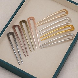 8Pcs Metal French Hair Pins for Women, LIUCONGBD U Shaped 2 Prong Updo Chignon Pin for Girls, Hairclip Sticks for Buns Hair Styling Accessories for All Hair Types